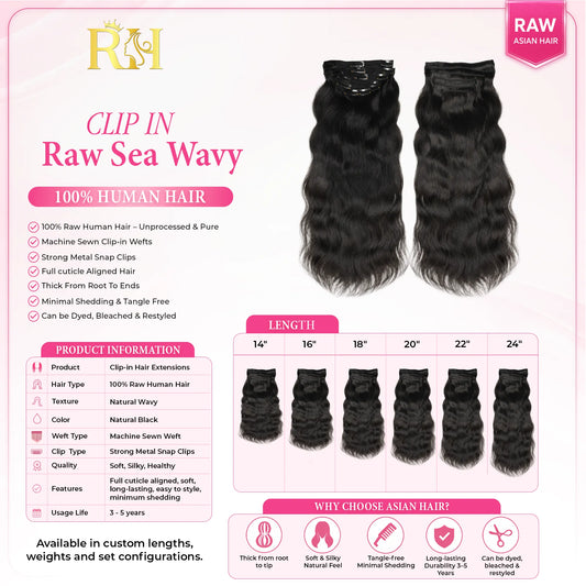 Raw Sea Wavy Clip-Ins