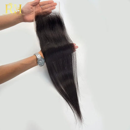 4×4 HD SWISS CLOSURE – Raw SEA Straight Natural color