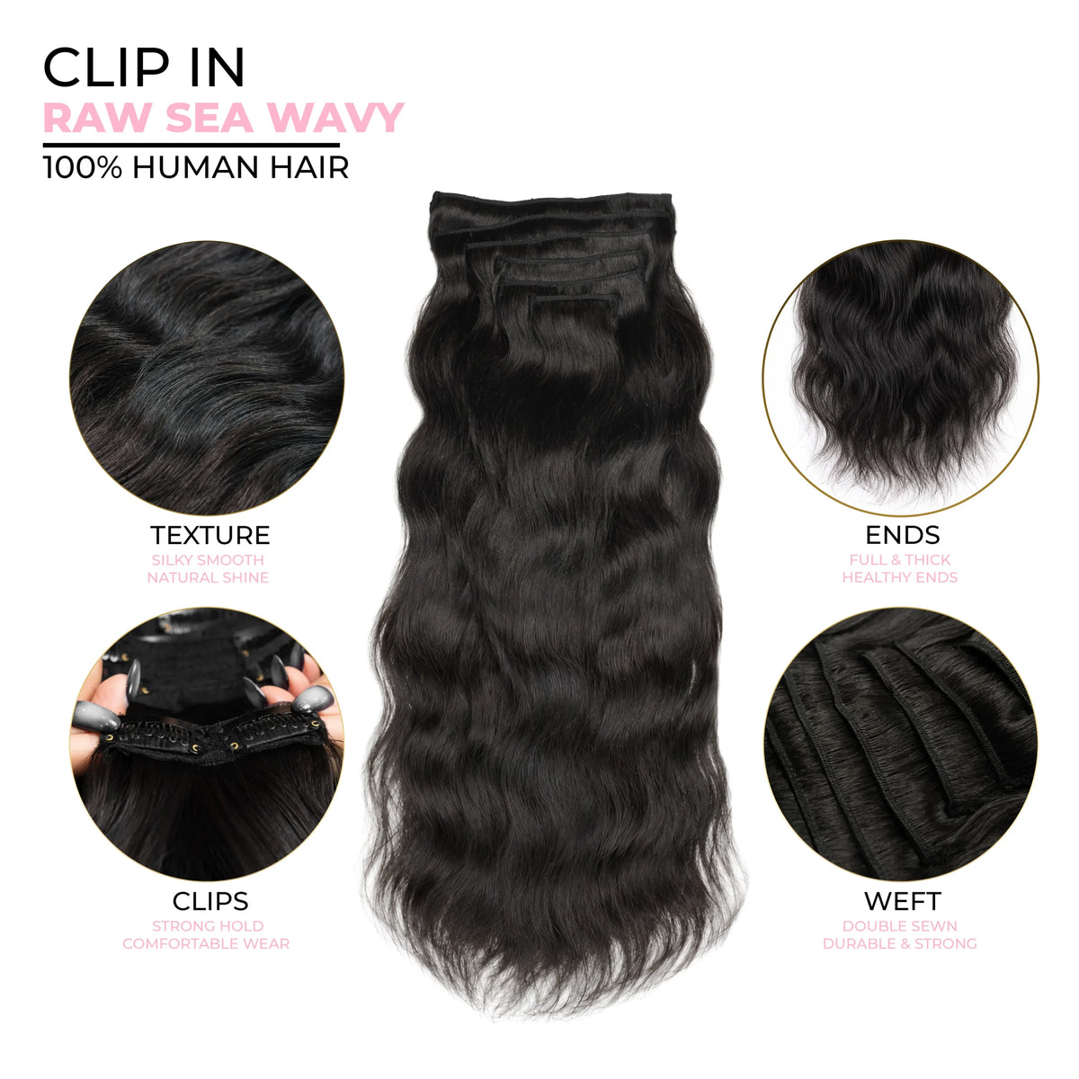 Raw Sea Wavy Clip-Ins