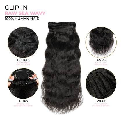 Raw Sea Wavy Clip-Ins