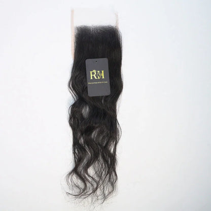 4×4 HD Swiss Closure – Raw SEA Wavy – Natural Color