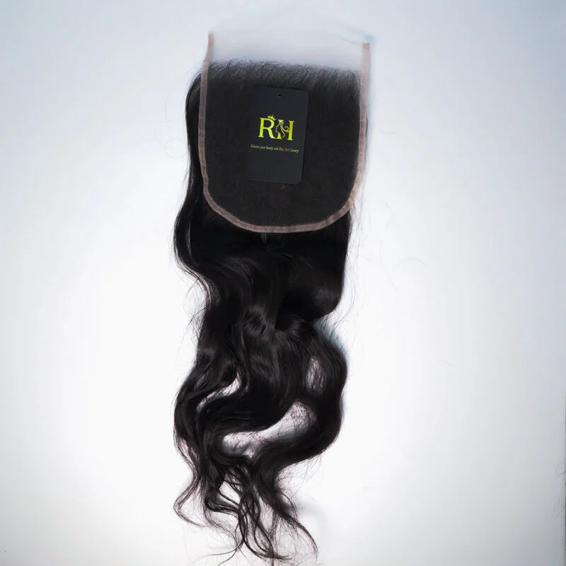 4×4 HD Swiss Closure – Raw SEA Wavy – Natural Color