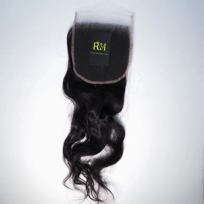 4×4 HD Swiss Closure – Raw SEA Wavy – Natural Color