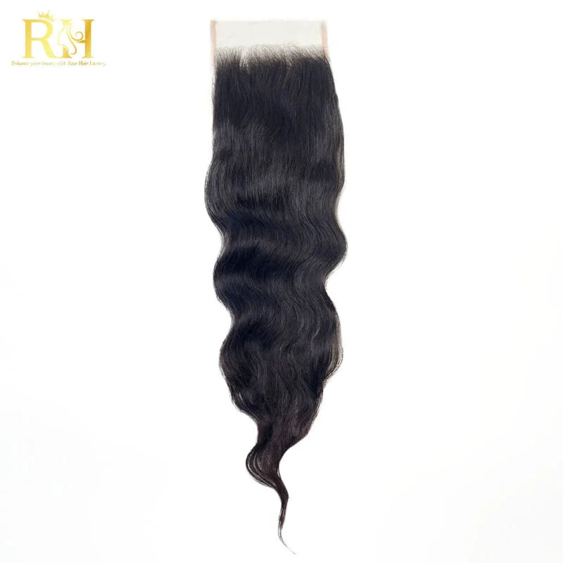 5×5 HD Swiss Closure – Raw SEA Wavy – Natural Color