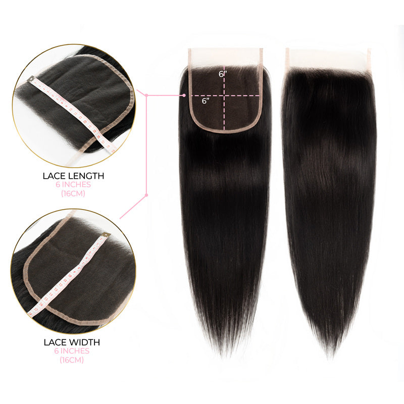 6X6 Straight HD Swiss Closure