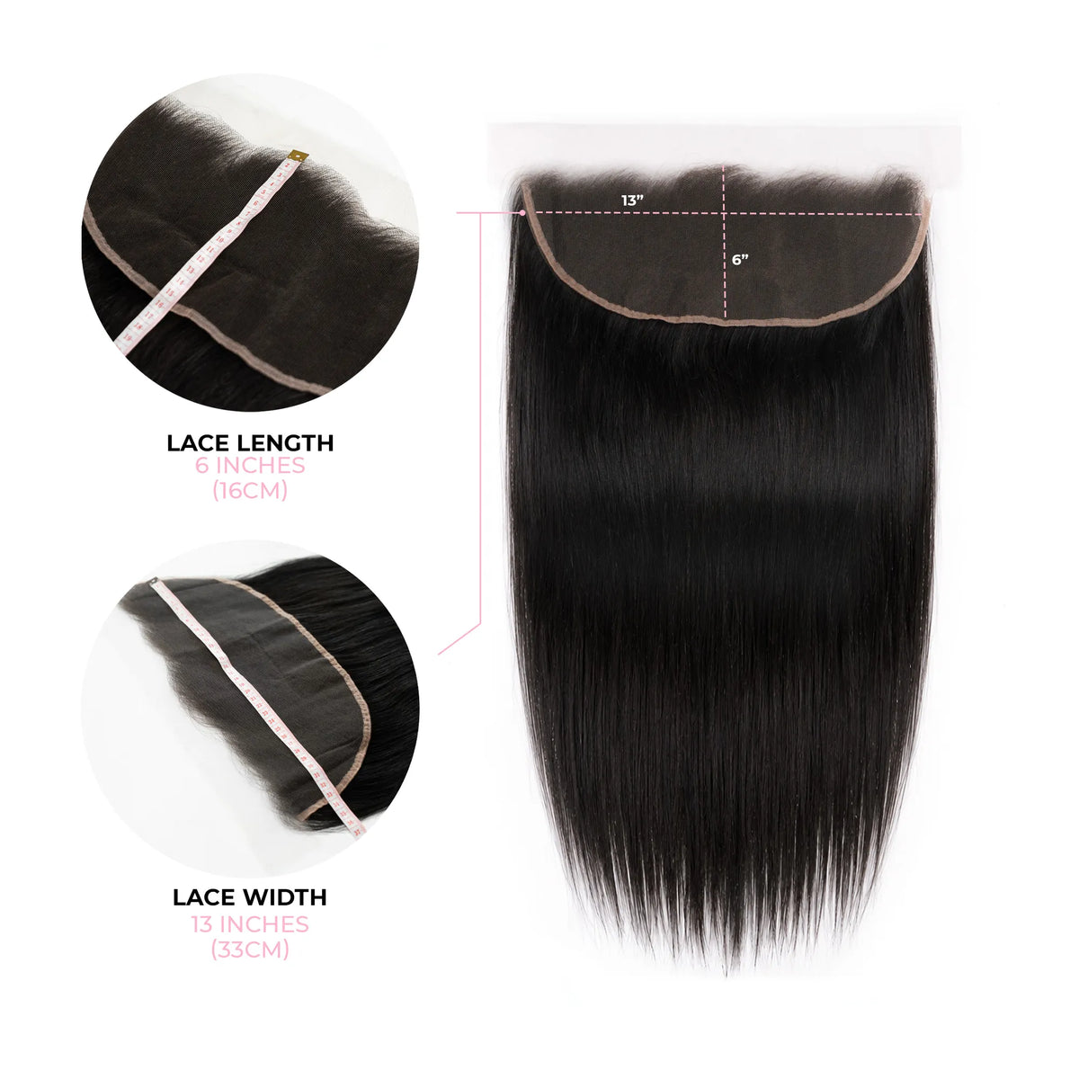 13X6 Straight HD Swiss Frontal