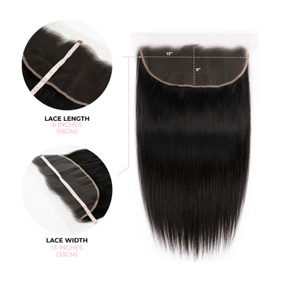 13X6 Straight HD Swiss Frontal