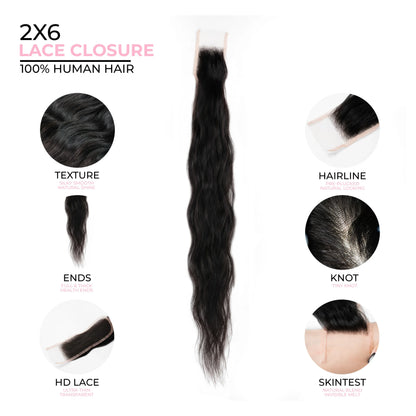 2X6 Wavy HD Swiss Closure
