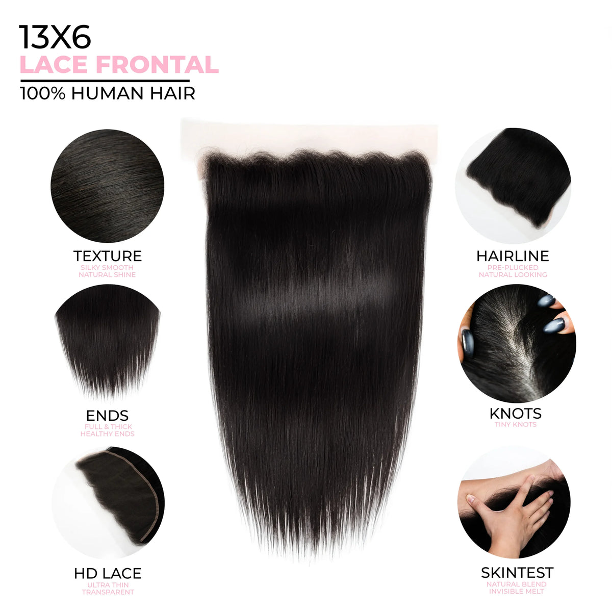 13X6 Straight HD Swiss Frontal