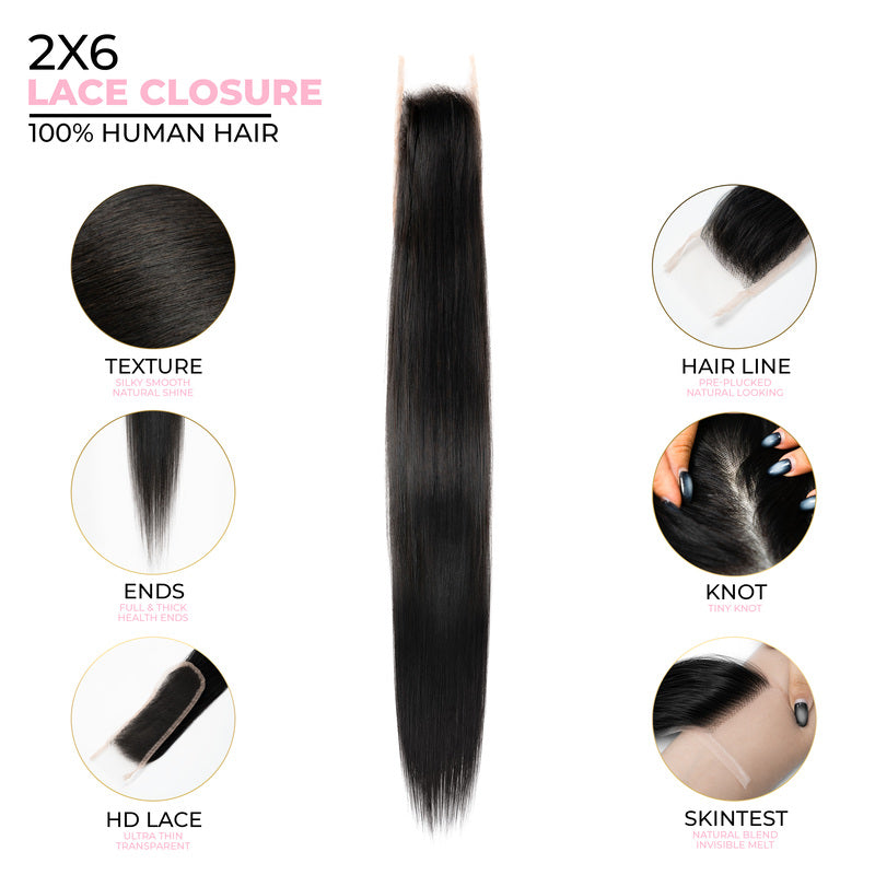 2X6 Straight HD Swiss Closure