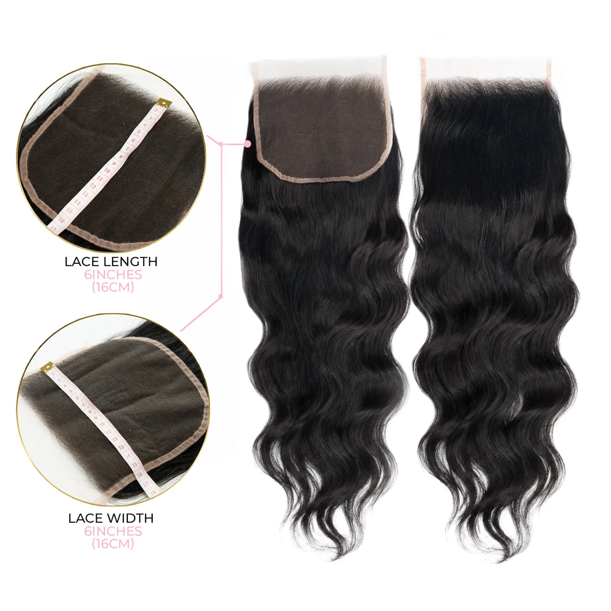 6X6 Wavy HD Swiss Closure